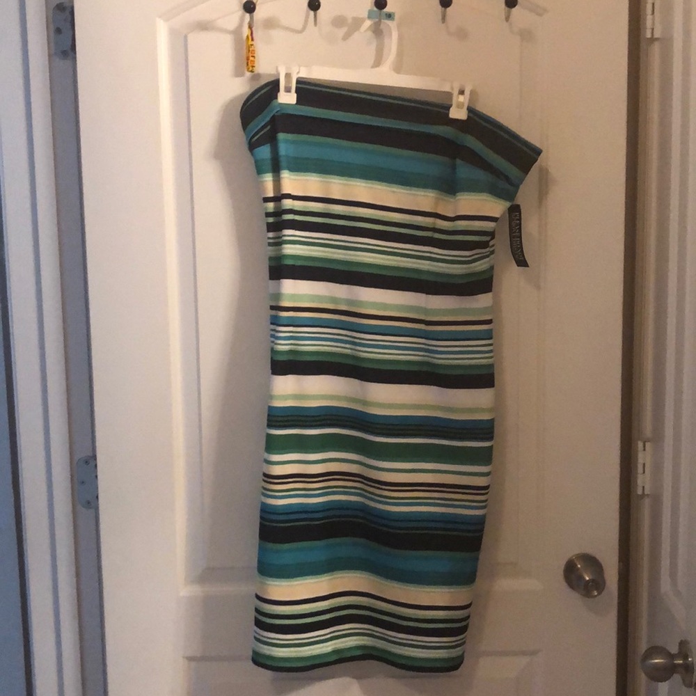 Multi colored strapless tube dress